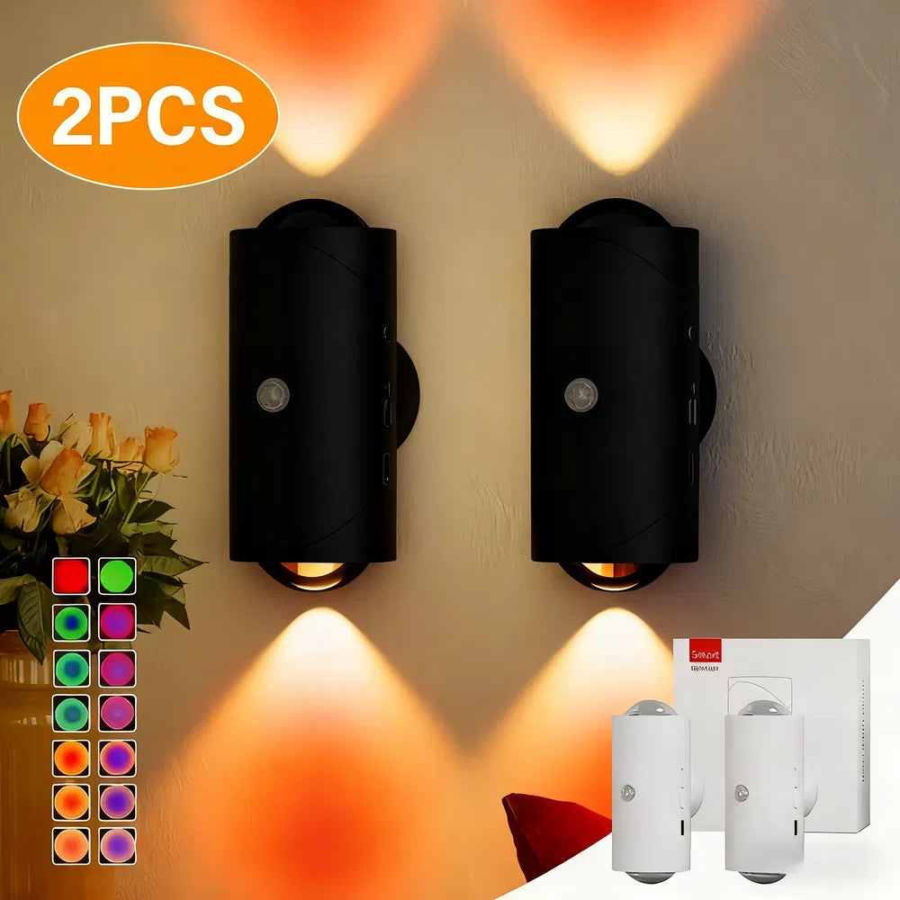 4pcs Rechargeable LED Night Light Wall Lamp Commercial StrobeLight Multi-color Mode Dimmable Indoor Light Magnetic StepLight For Entryway Bedside Desk Closet Bedside Lamp